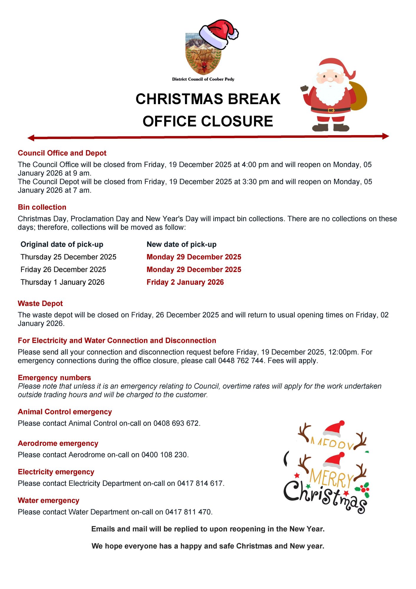 Christmas Closure 2025