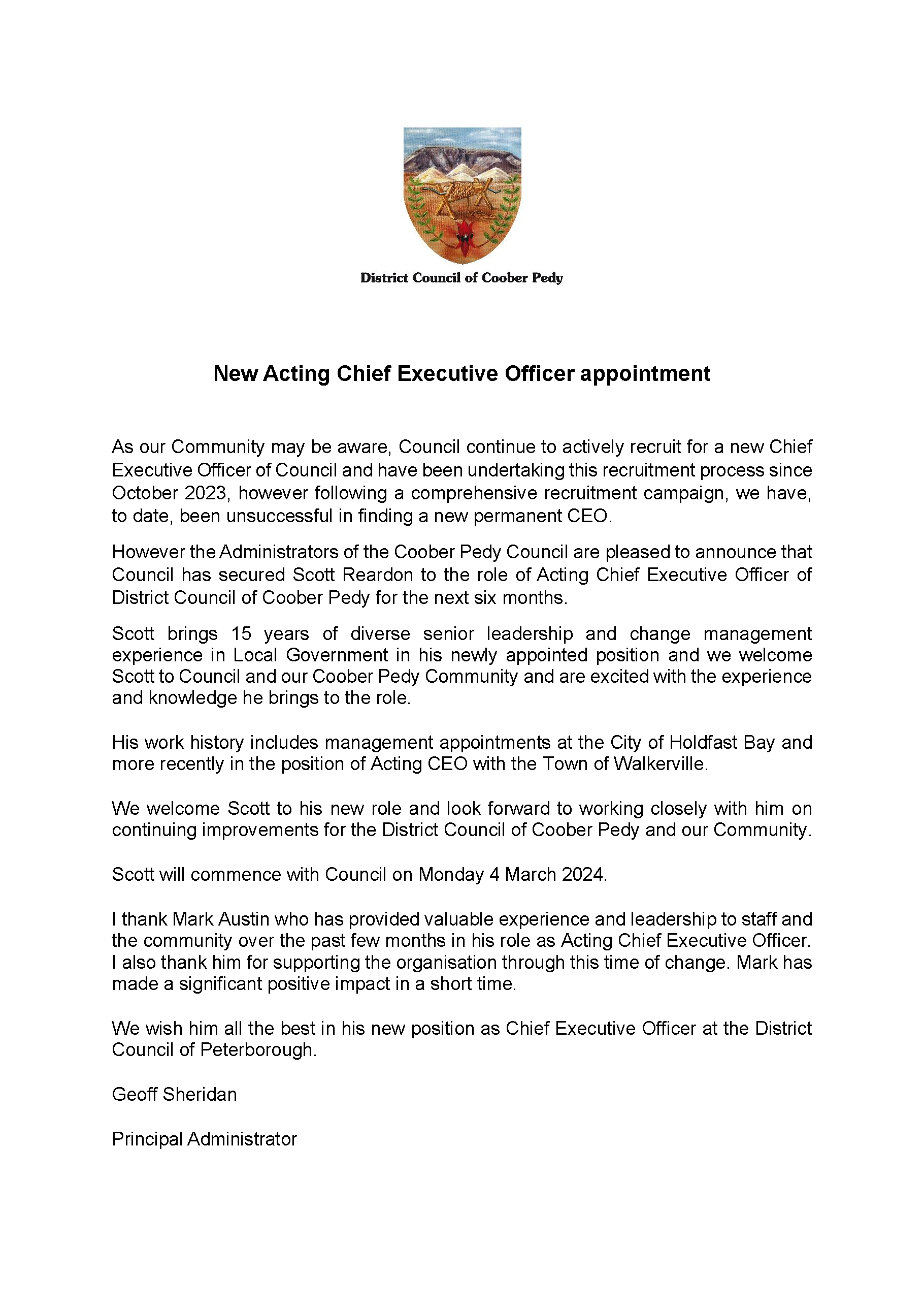 New A/CEO